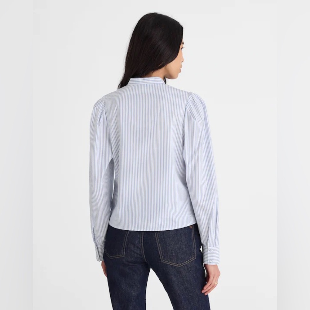 MADEWELL Puff-Sleeve Button-Up Long Sleeve Shirt - size Small - Picture 4 of 9